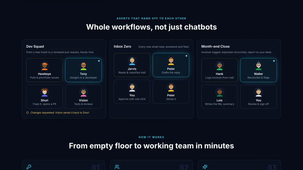 LLM Autopilot workflows handing work from agent to agent